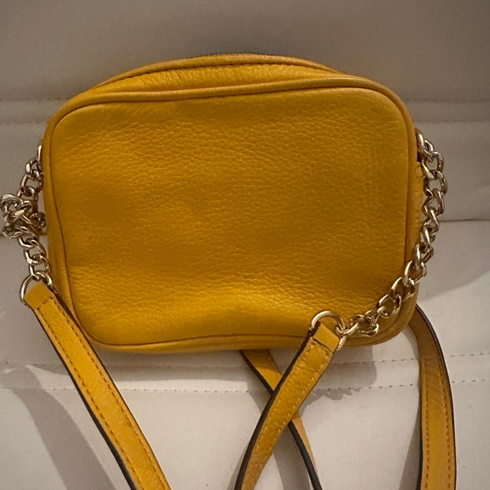 Yellow Leather Crossbody Bag
